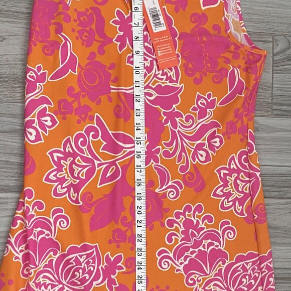 Jude Connally NWT Large Etched Floral Coral Tank Allison - Picture 6 of 7